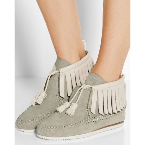 rag & bone Shoes - RAG & BONE Fringed Suede and Leather Moccasins Women’s Size 39/9